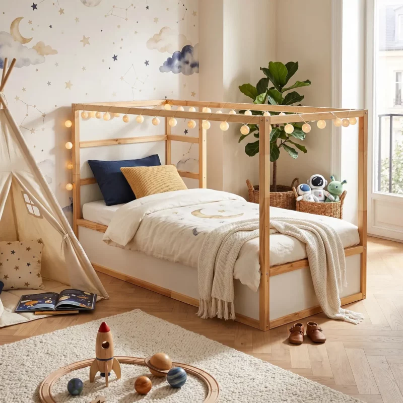 IKEA KURA Bett Hausdach Kinderbett Scandinavian Cliff Standard - vorher