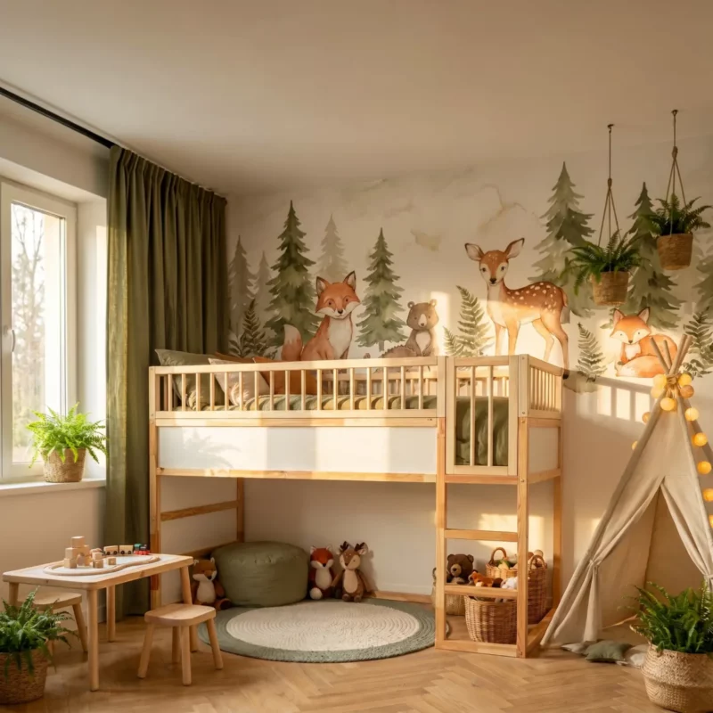 IKEA KURA Bett Holztür MUMU MIDI - nachher