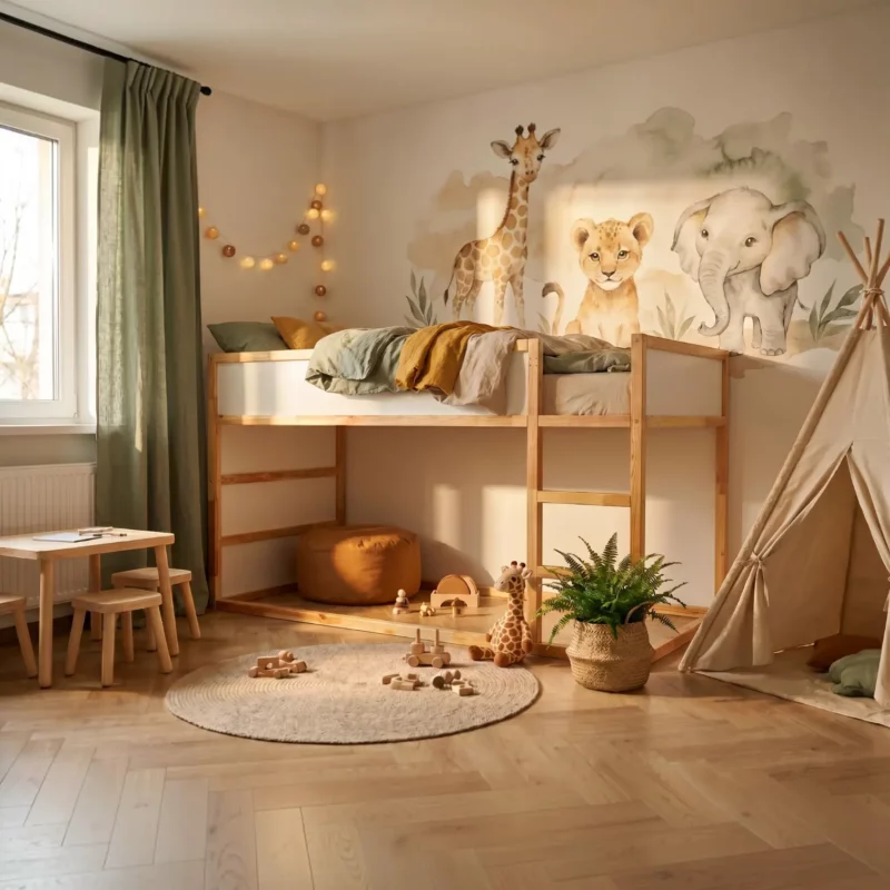 IKEA KURA Bett Holztür MUMU MINI - vorher