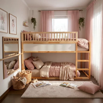 IKEA KURA Bett Obere Absturzsicherung RONA 165 mit runden Holzsprossen