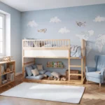 IKEA KURA Bett Obere Absturzsicherung RONA TRE 90×165×90 mit runden Holzsprossen