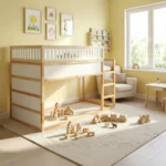 IKEA KURA Bett Obere Absturzsicherung VILO DUO 165×90 aus Holz und MDF