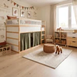 IKEA KURA Bett Obere Absturzsicherung VILO MAX aus Holz und MDF