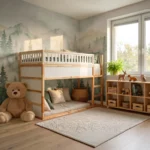 IKEA KURA Bett Obere Absturzsicherung VILO TRE 90×165×90 aus Holz und MDF