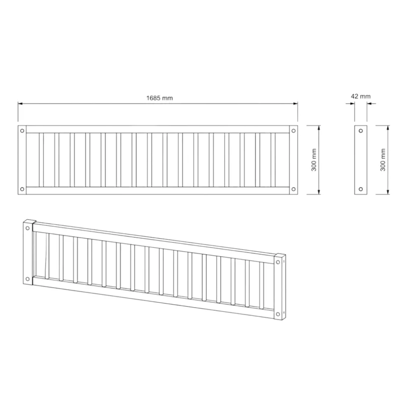 IKEA KURA Bett Obere Absturzsicherung VILO TRE 90×165×90 aus Holz und MDF - scheme