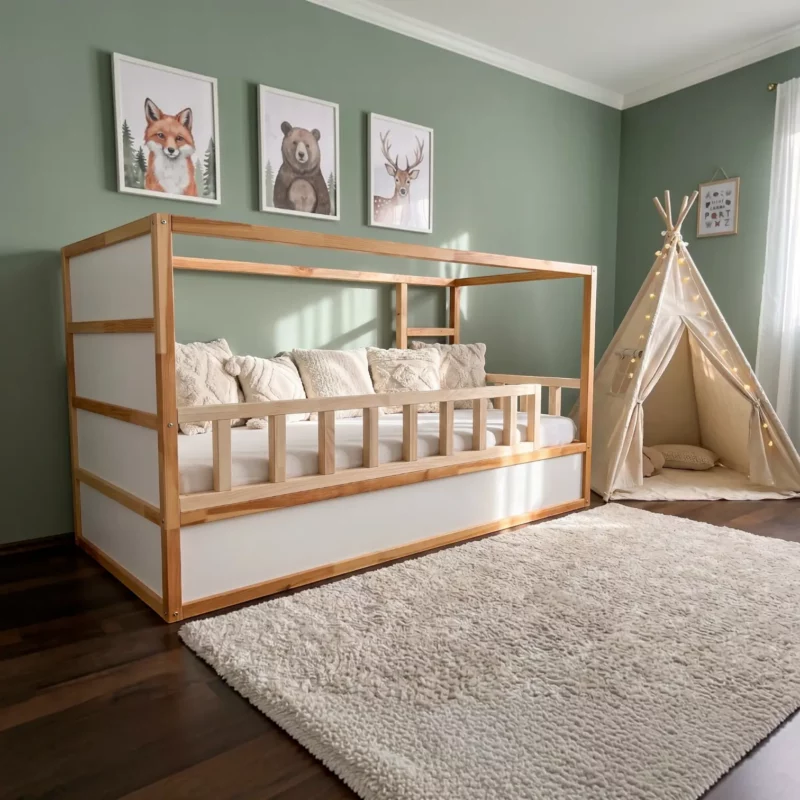 IKEA KURA Bett Rausfallschutz Unten NIVO DUO 165+90 (9)
