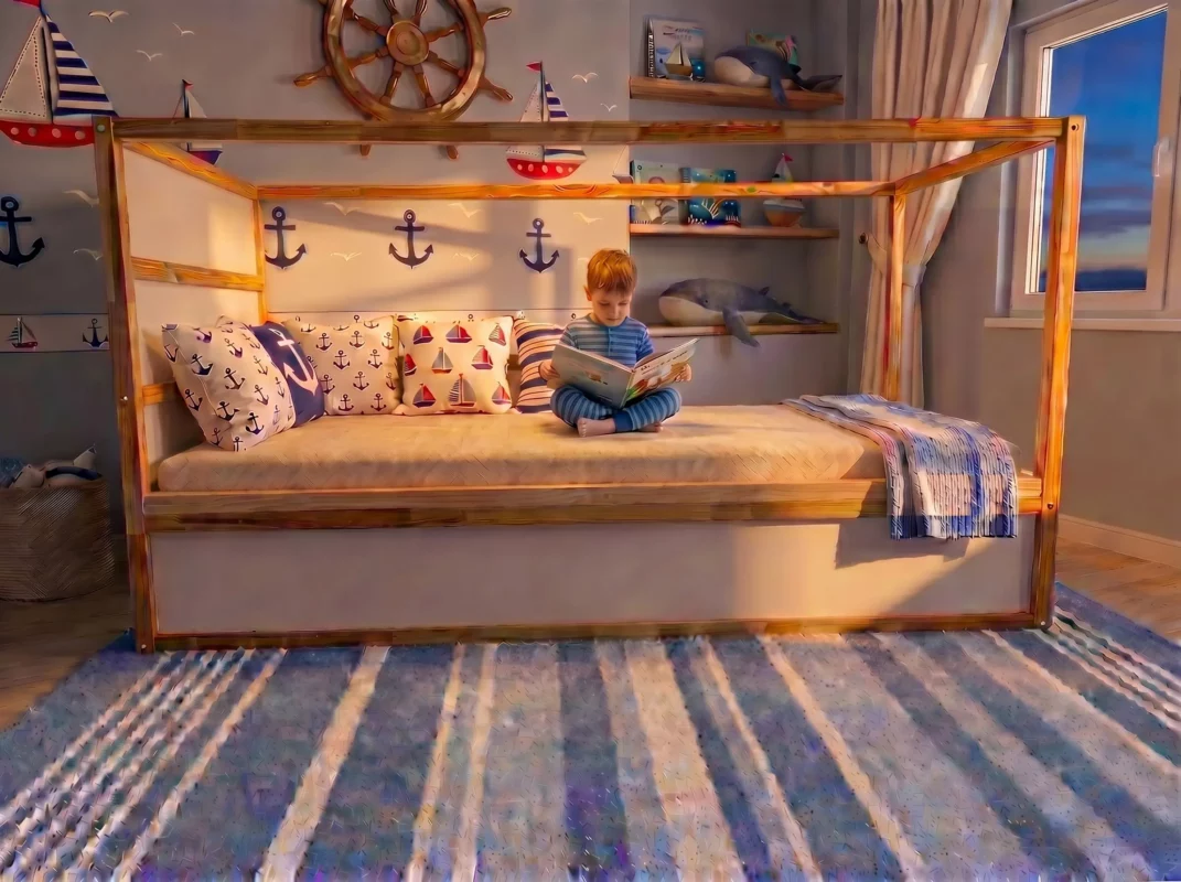 IKEA KURA Bett Rausfallschutz Unten NIVO DUO 165+90 - vorher
