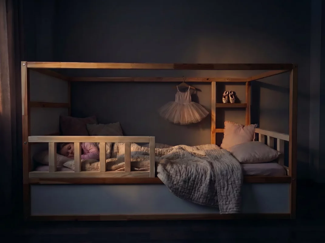 IKEA KURA Bett Schutzbarrieren Unten NIVO DUO 90+90 - nachher