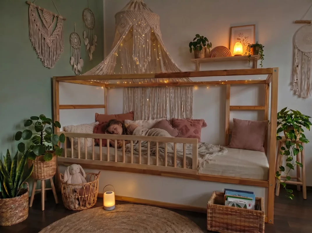 IKEA KURA Bett Schutzgitter mit runden Sprossen ROLO 165 - nachher