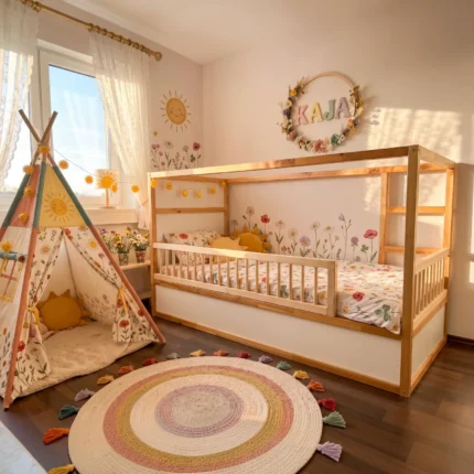 IKEA KURA Bett Schutzgitter mit runden Sprossen ROLO DUO 165×90