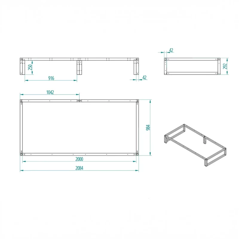 IKEA KURA Bett Stauraum Podest mit XL Schublade NestUp Storage XL Front Weiß - scheme
