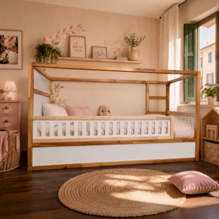 IKEA KURA Bett Untere Absturzsicherung VELO DUO 165×90 aus Holz und MDF