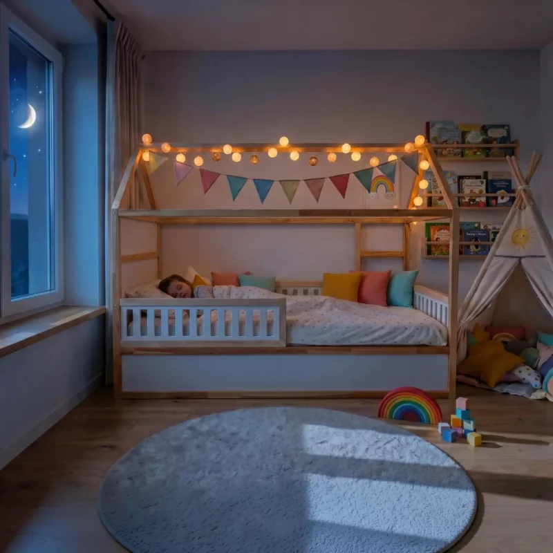 IKEA KURA Bett Untere Absturzsicherung VELO TRE 165×90×90 aus Holz und MDF - nachher