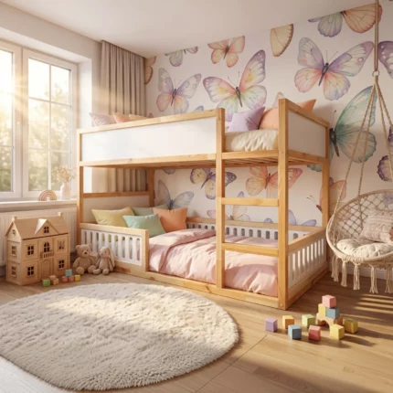 IKEA KURA Bett Untere Absturzsicherung VELO TRE 200×90×90 aus Holz und MDF