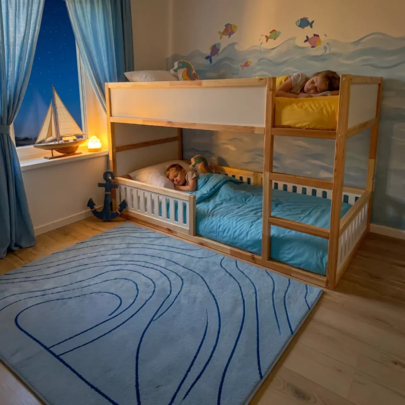 IKEA KURA Bett Untere Absturzsicherung VELO TRE 200×90×90 aus Holz und MDF - nachher