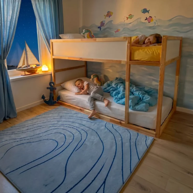 IKEA KURA Bett Untere Absturzsicherung VELO TRE 200×90×90 aus Holz und MDF - vorher
