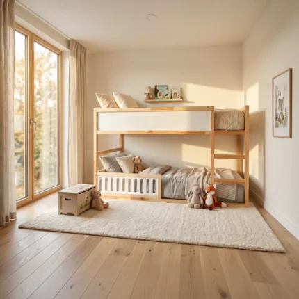 IKEA KURA Bett Unteres Sicherheitsgitter VELO 90 aus Holz und MDF Wieß
