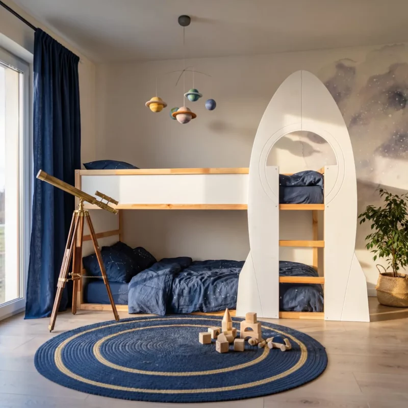 IKEA Kura Bett Rakete RAKETE Dekorative Seitenverkleidung Weiß - nachher