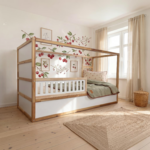 IKEA KURA Bett Unteres Sicherheitsgitter VELO 90 aus Holz und MDF