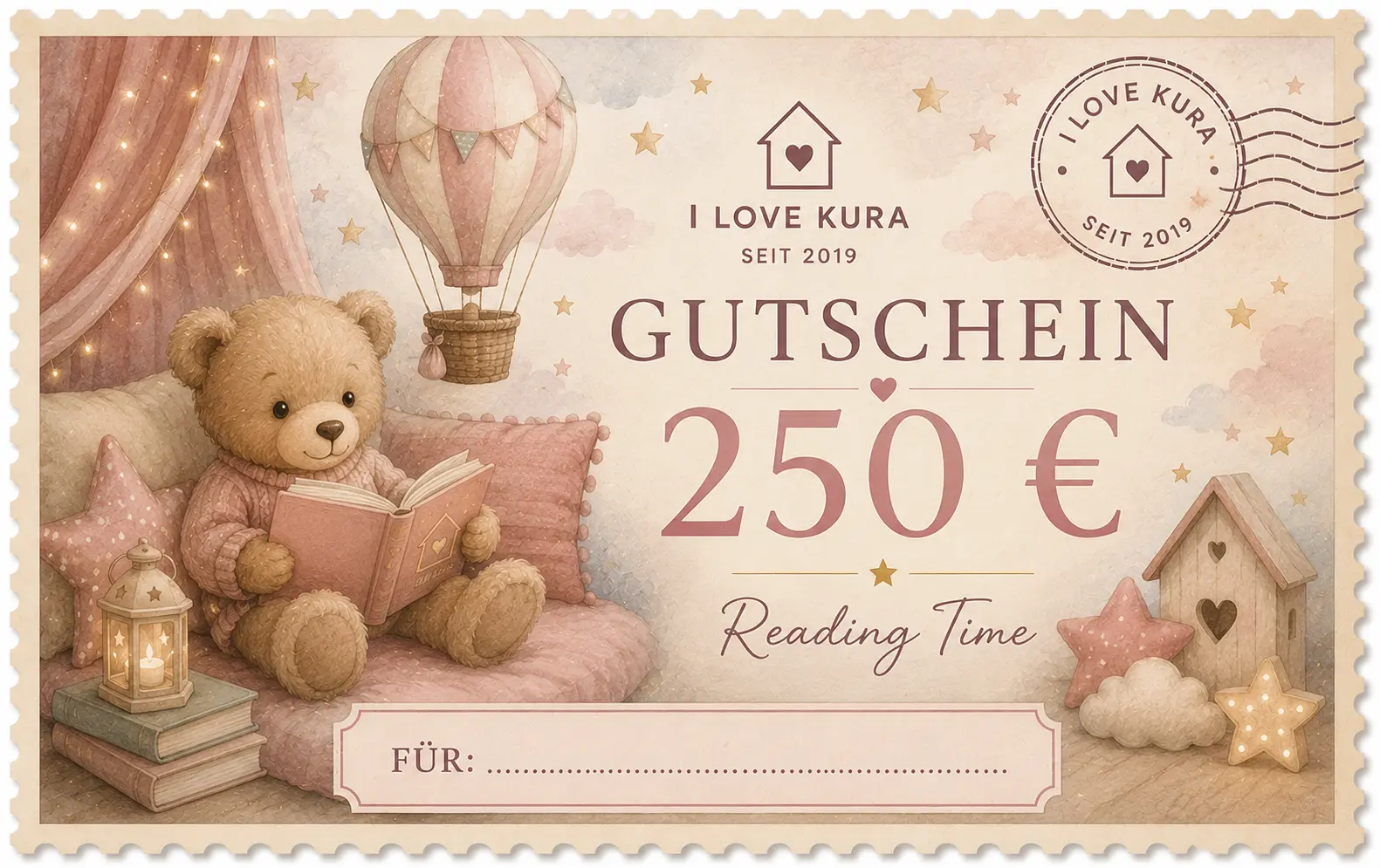 I LOVE KURA Gutschein 250 € - 250 READING_TIME I LOVE KURA Gutschein 250 € - 250 READING_TIME