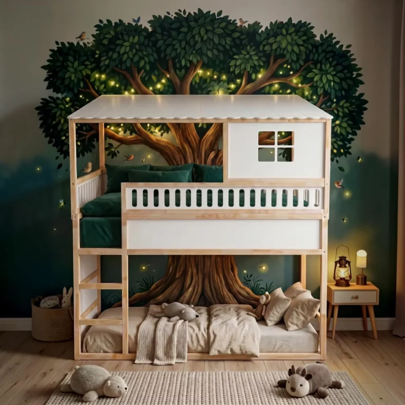 IKEA KURA Bett Hausbett mit einem Fenster Little Mountain Plus - nachher