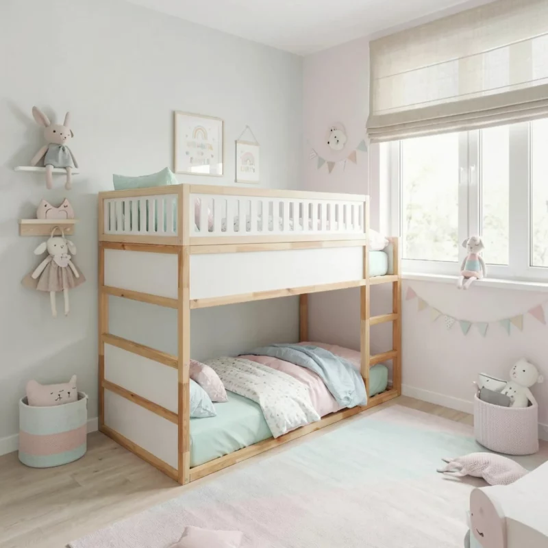 IKEA KURA Bett Obere Absturzsicherung VILO DUO 165×90 aus Holz und MDF