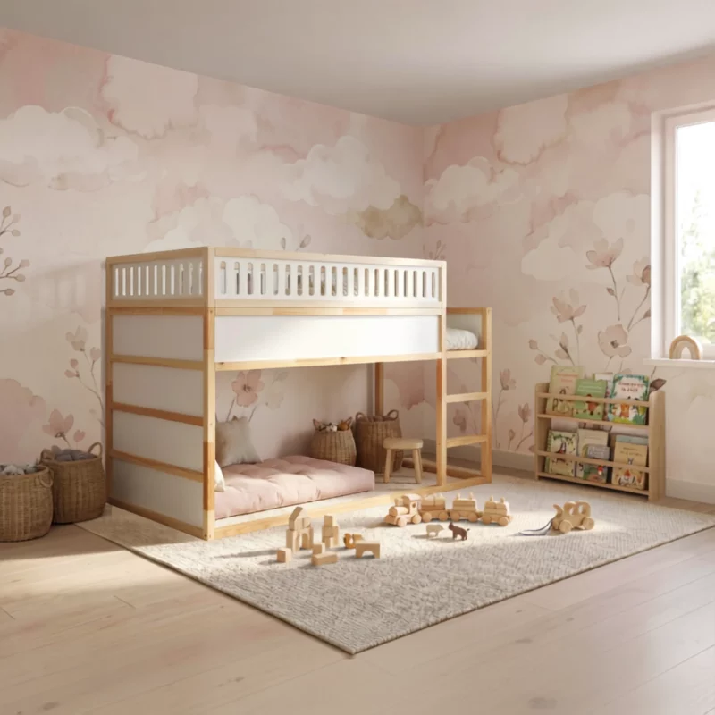 IKEA KURA Bett Obere Absturzsicherung VILO DUO 165×90 aus Holz und MDF