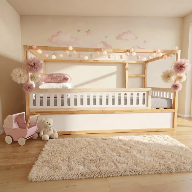 IKEA KURA Bett Untere Absturzsicherung VELO DUO 165×90 aus Holz und MDF
