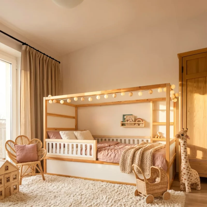 IKEA KURA Bett Untere Absturzsicherung VELO TRE 165×90×90 aus Holz und MDF