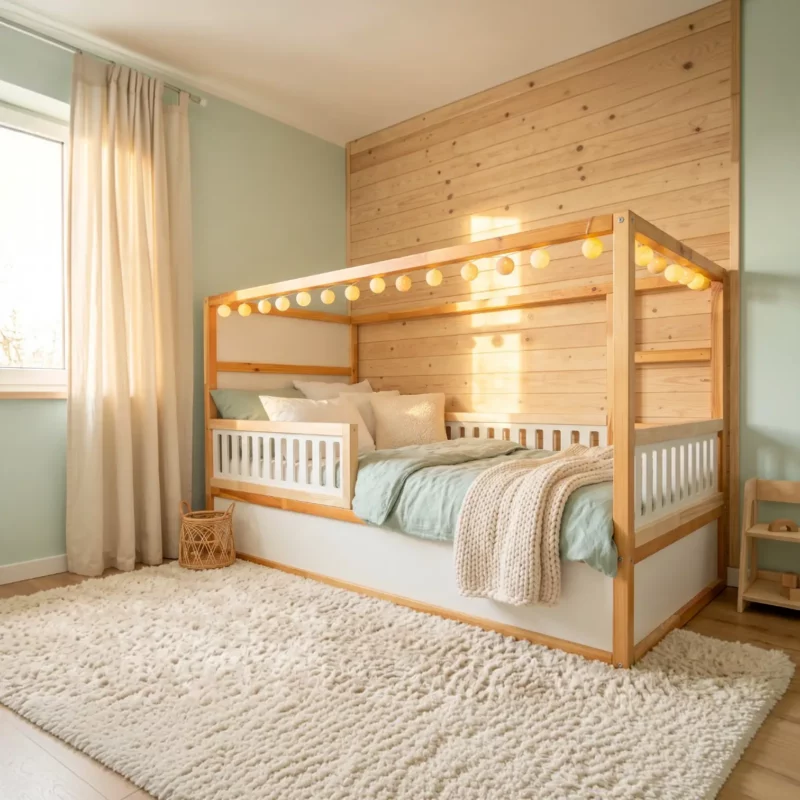 IKEA KURA Bett Untere Absturzsicherung VELO TRE 165×90×90 aus Holz und MDF