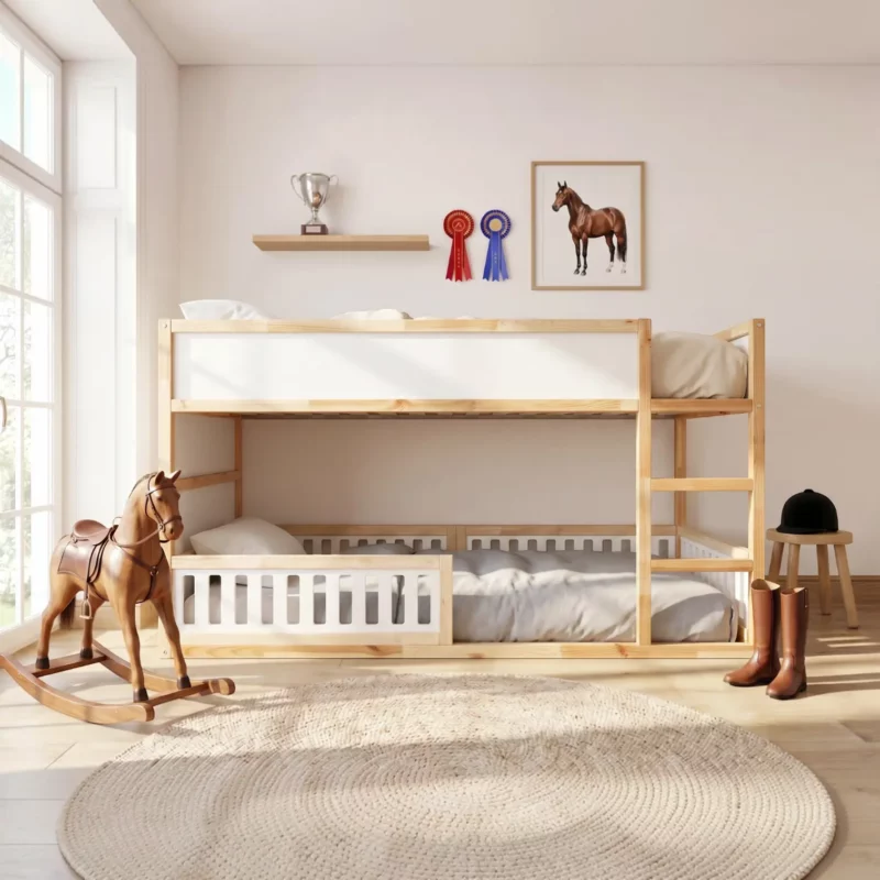 IKEA KURA Bett Untere Absturzsicherung VELO TRE 200×90×90 aus Holz und MDF
