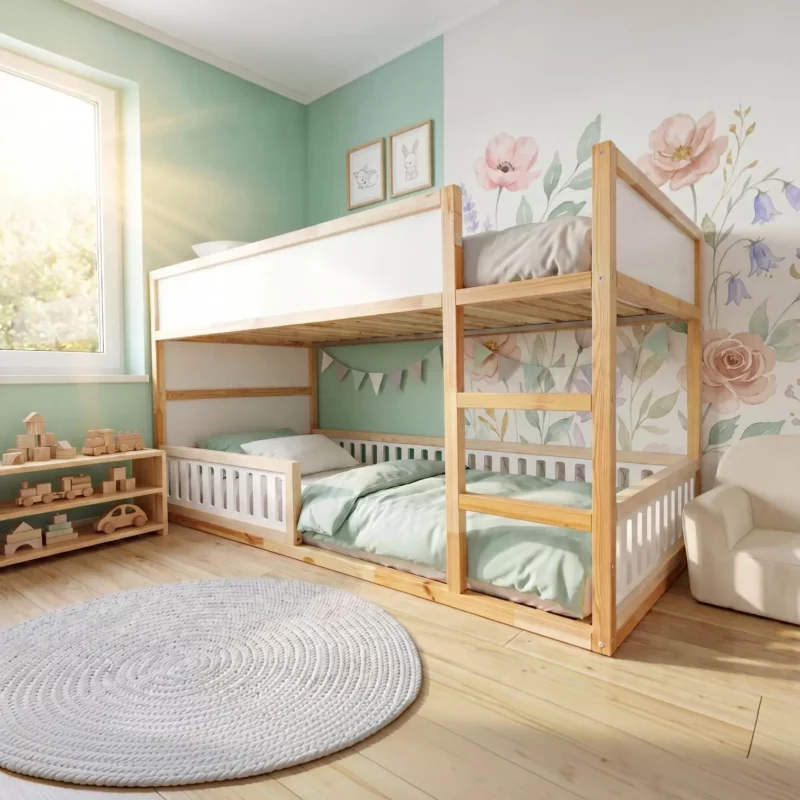 IKEA KURA Bett Untere Absturzsicherung VELO TRE 200×90×90 aus Holz und MDF
