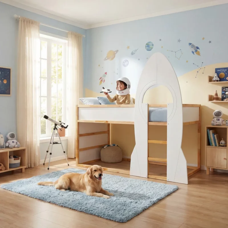 IKEA Kura Bett Rakete RAKETE Dekorative Seitenverkleidung Weiß